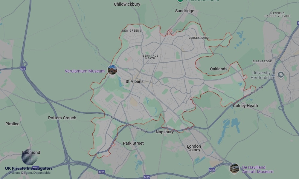 UK Private Investigators - Areas our detectives operate in LoSt Albansndon