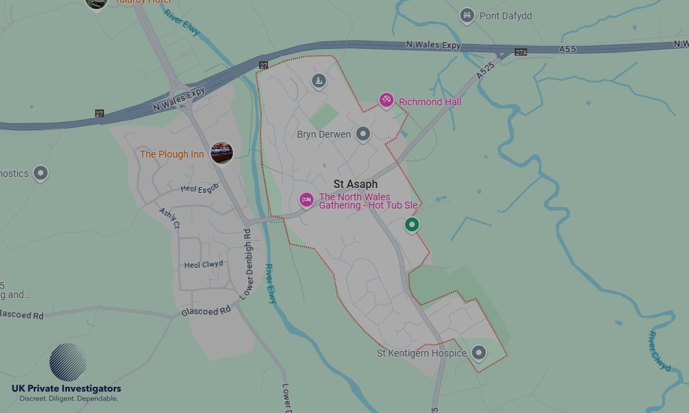 UK Private Investigators - Areas our detectives operate in St Asaph