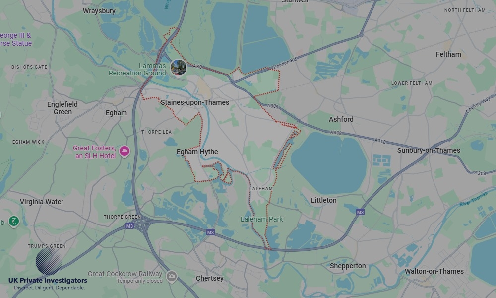 UK Private Investigators - Areas our detectives operate in Staines-upon-Thames