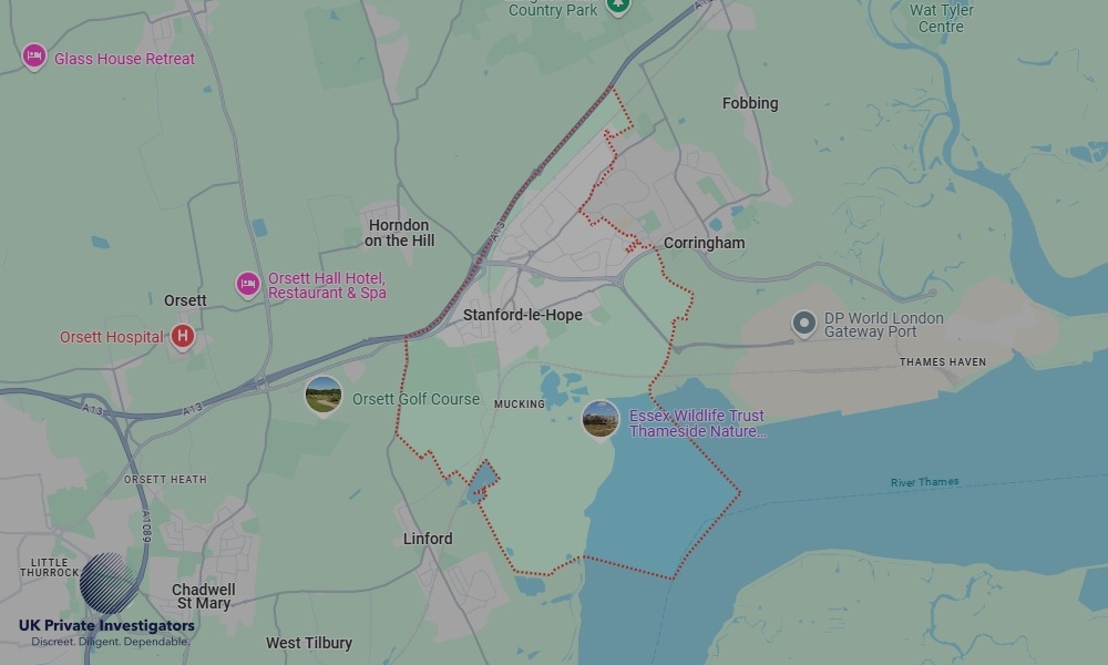 UK Private Investigators - Areas our detectives operate in Stanford-le-Hope
