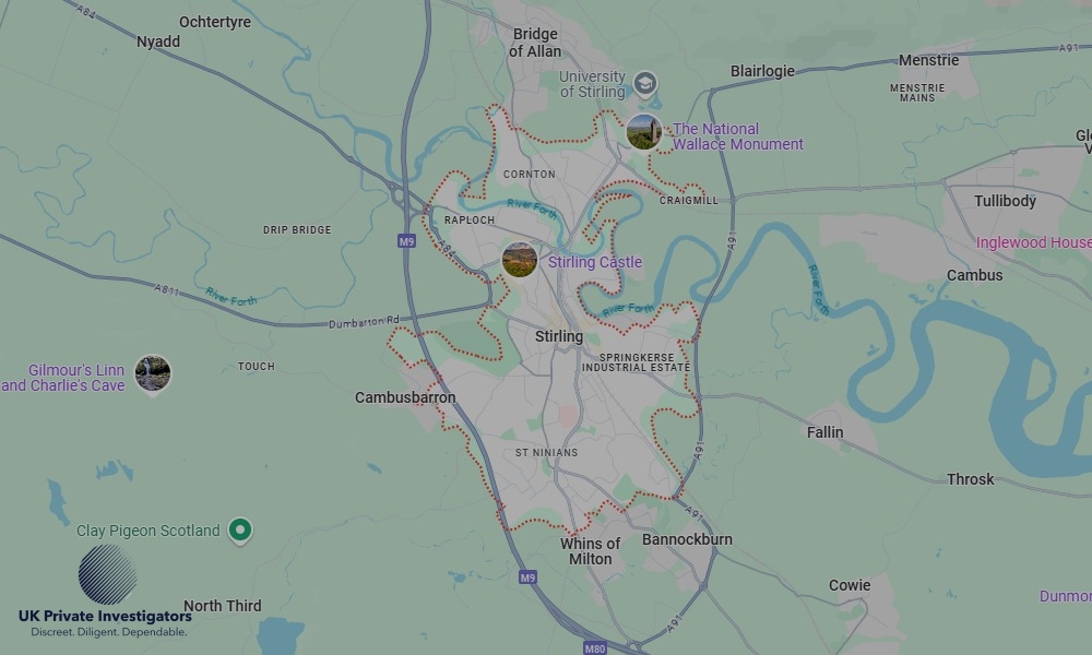 UK Private Investigators - Areas our detectives operate in LoStirlingndon