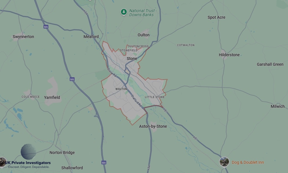 UK Private Investigators - Areas our detectives operate in Stone