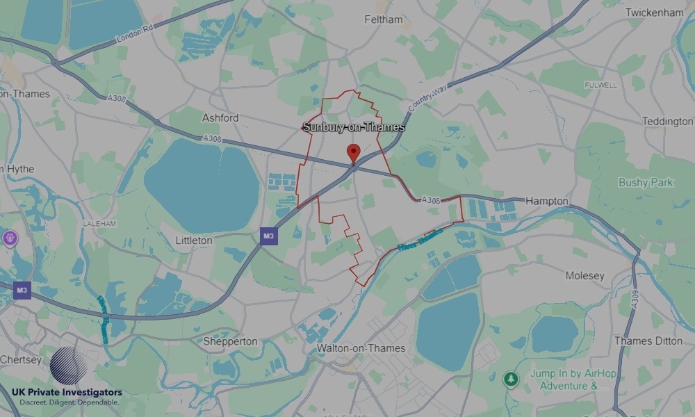UK Private Investigators - Areas our detectives operate in Sunbury-on-Thames