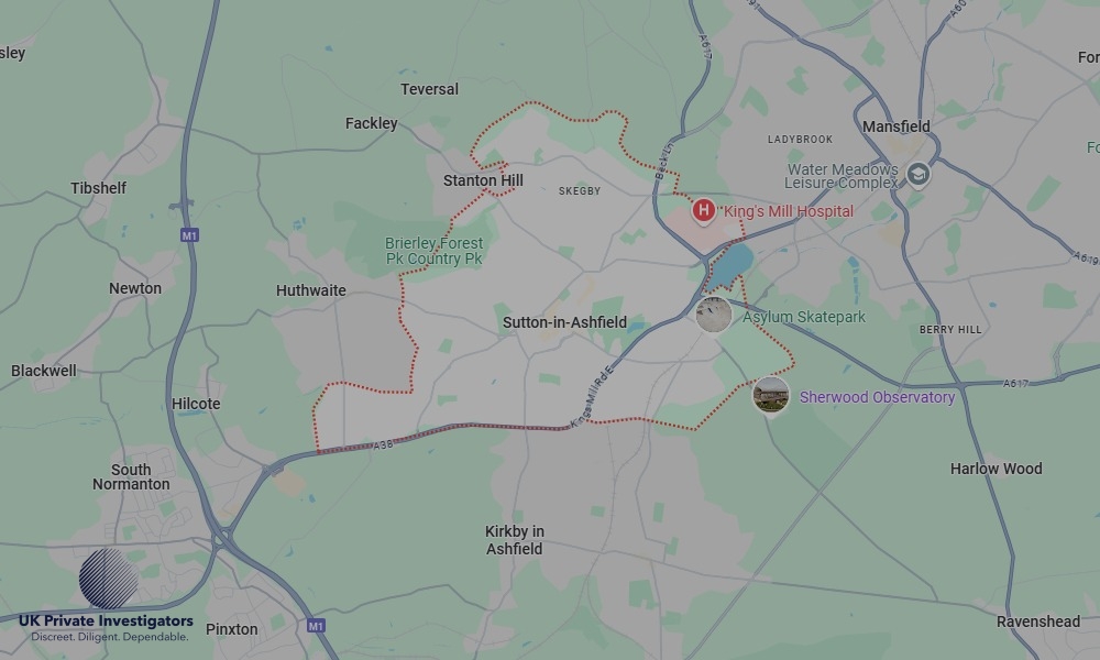 UK Private Investigators - Areas our detectives operate in LoSutton-in-Ashfieldndon