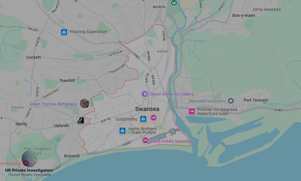 UK Private Investigators - Areas our detectives operate in LoSwanseandon