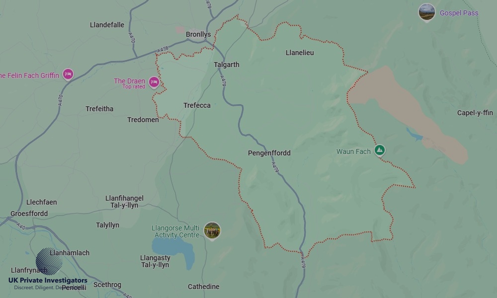 UK Private Investigators - Areas our detectives operate in Talgarth