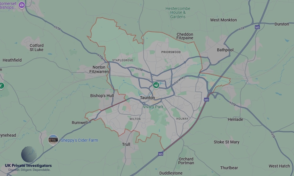 UK Private Investigators - Areas our detectives operate in LoTauntonndon