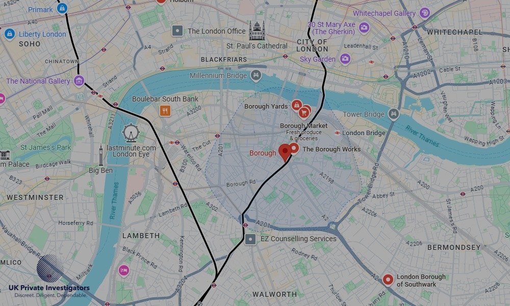 UK Private Investigators - Areas our detectives operate in The Boroughs