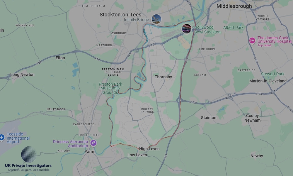 UK Private Investigators - Areas our detectives operate in Thornaby-on-Tees