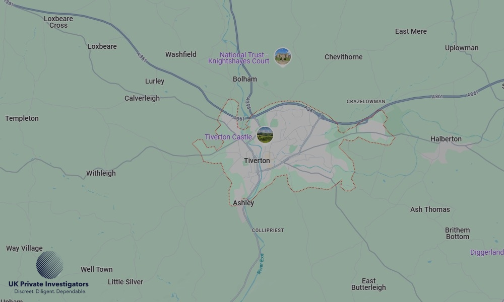 UK Private Investigators - Areas our detectives operate in Tiverton
