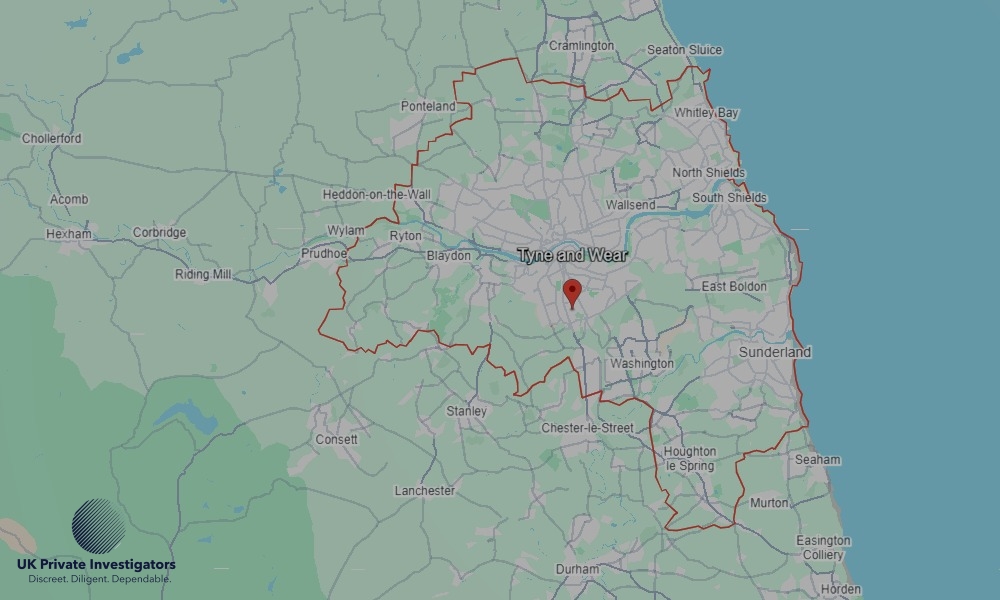 UK Private Investigators - Areas our detectives operate in Tyne And Wear
