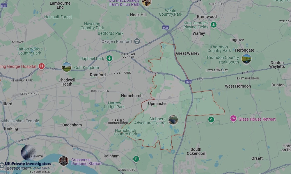 UK Private Investigators - Areas our detectives operate in Upminster