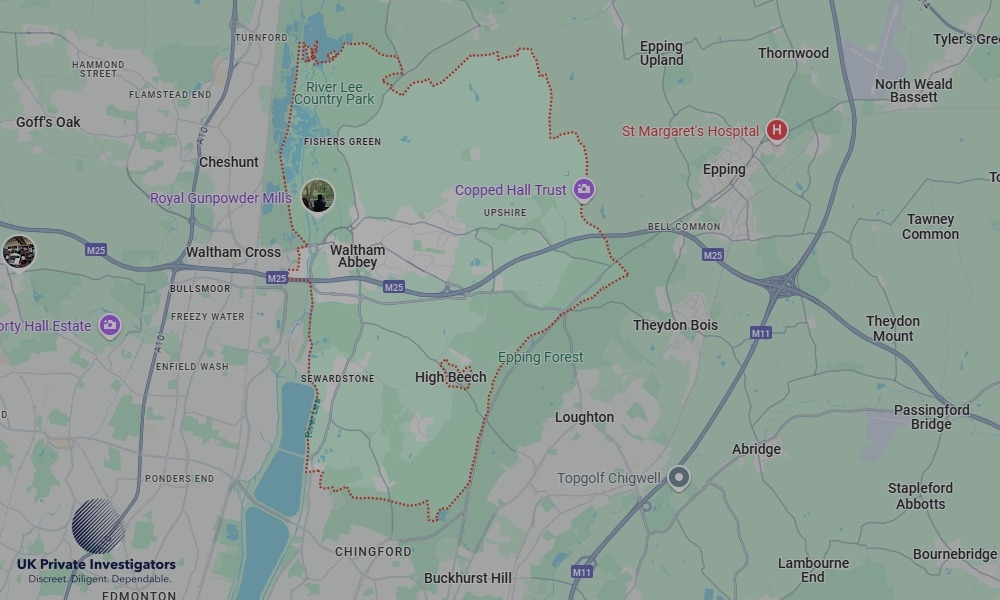 UK Private Investigators - Areas our detectives operate in Waltham Abbey