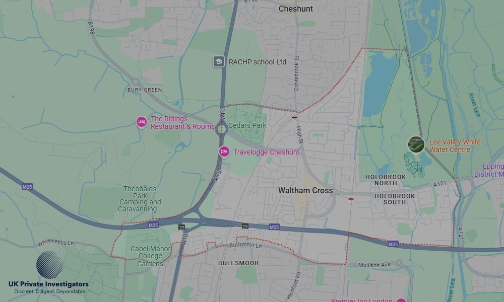 UK Private Investigators - Areas our detectives operate in Waltham Cross