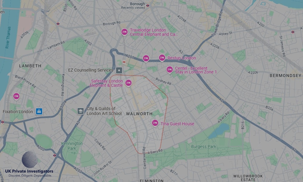 UK Private Investigators - Areas our detectives operate in Walworth
