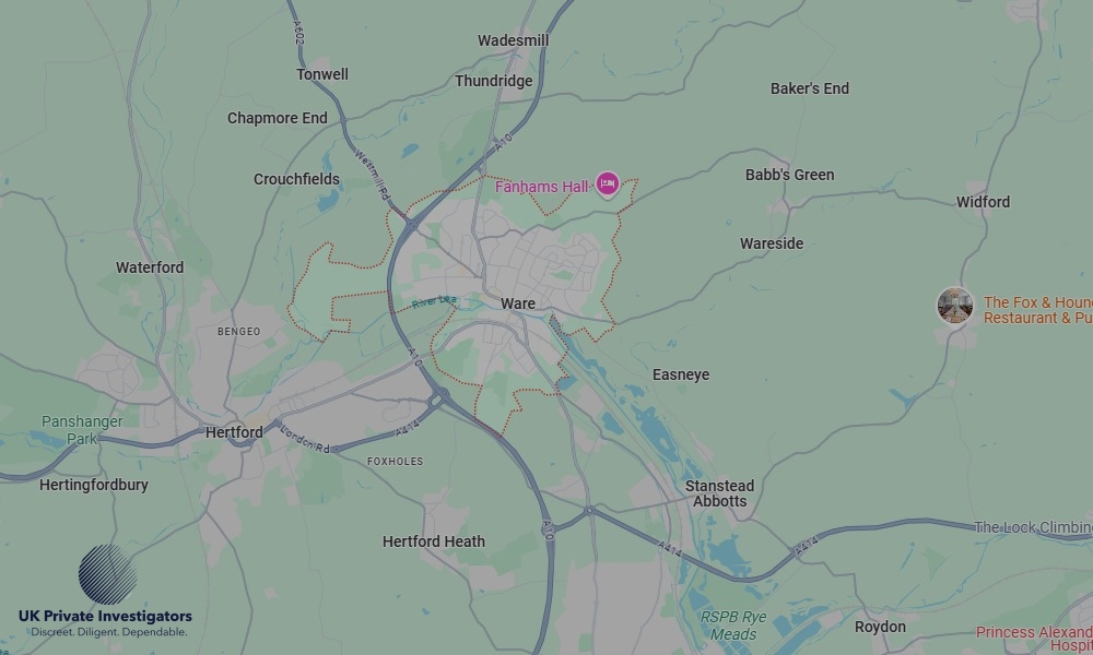 UK Private Investigators - Areas our detectives operate in Ware