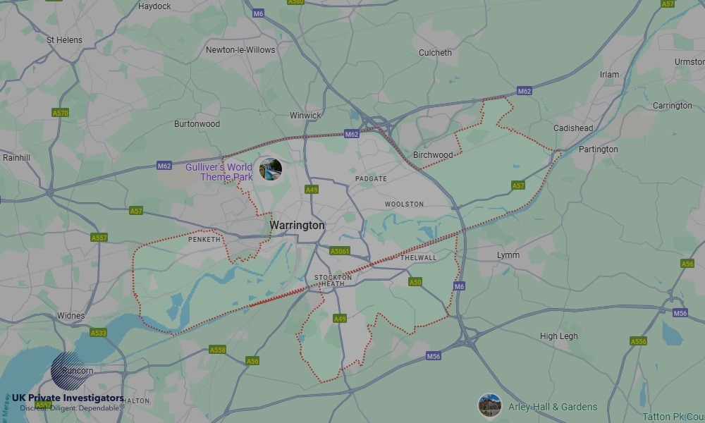 UK Private Investigators - Areas our detectives operate in LoWarringtonndon