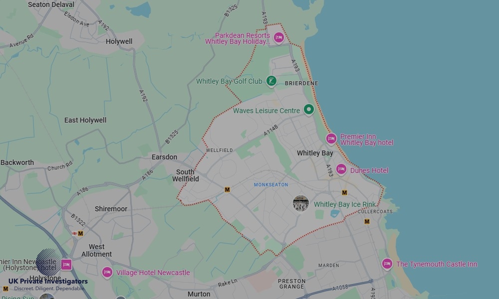 UK Private Investigators - Areas our detectives operate in LoWhitley Bayndon