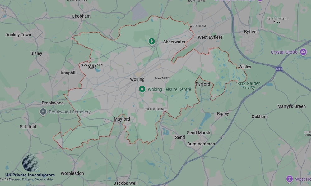 UK Private Investigators - Areas our detectives operate in LoWokingndon