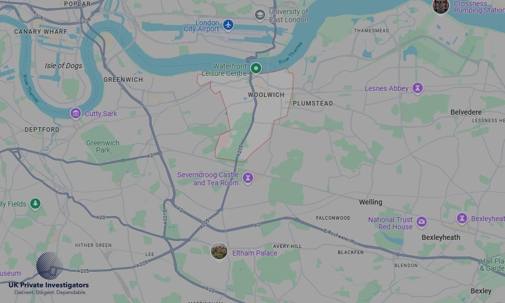 UK Private Investigators - Areas our detectives operate in Woolwich