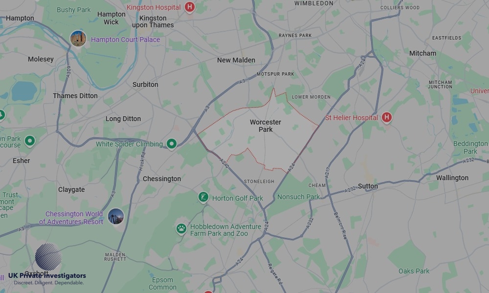 UK Private Investigators - Areas our detectives operate in Worcester Park