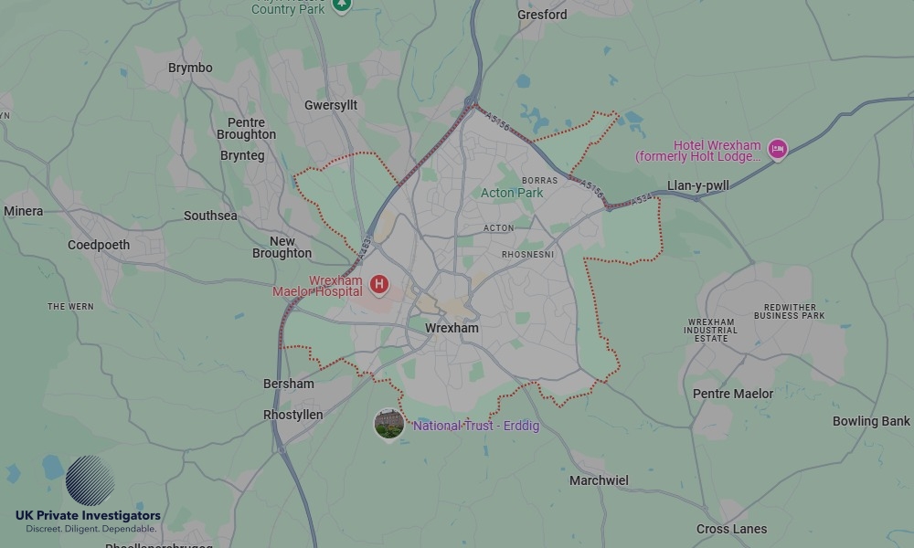 UK Private Investigators - Areas our detectives operate in LoWrexhamndon