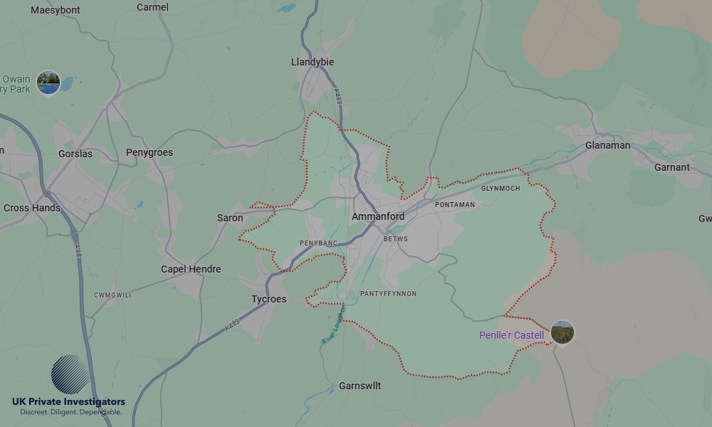 Areas in Ammanford where we serve legal documents 24/7