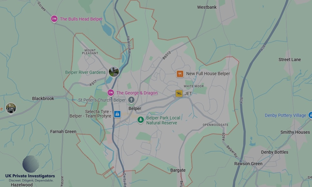 Areas in Belper where we serve legal documents 24/7