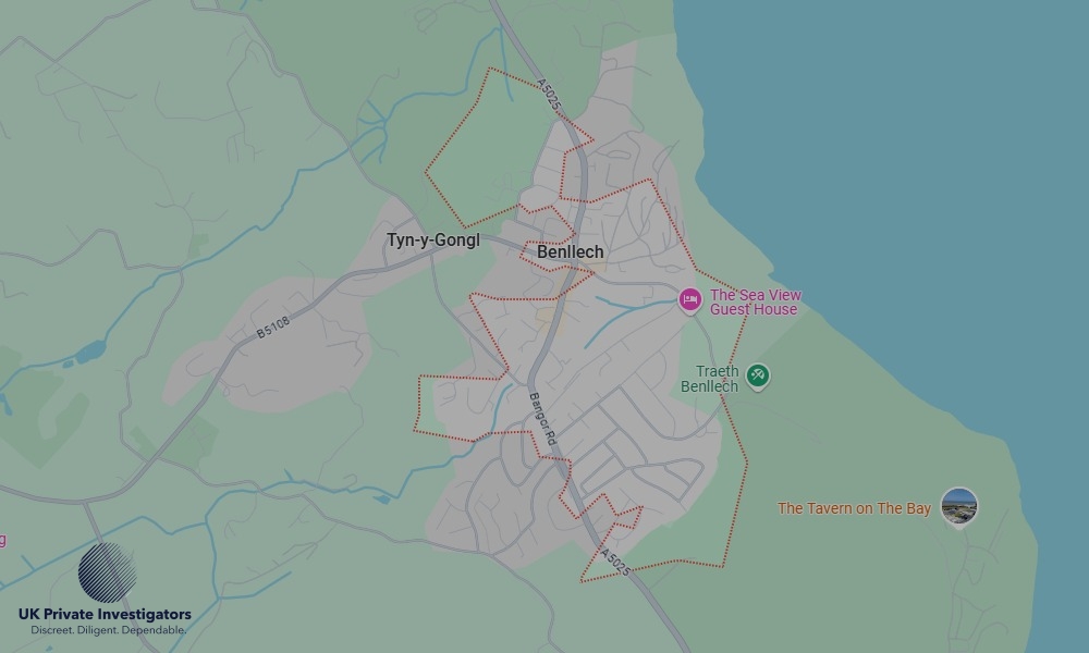 Areas in Benllech where we serve legal documents 24/7
