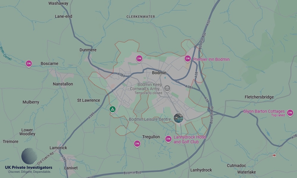 Areas in Bodmin where we serve legal documents 24/7