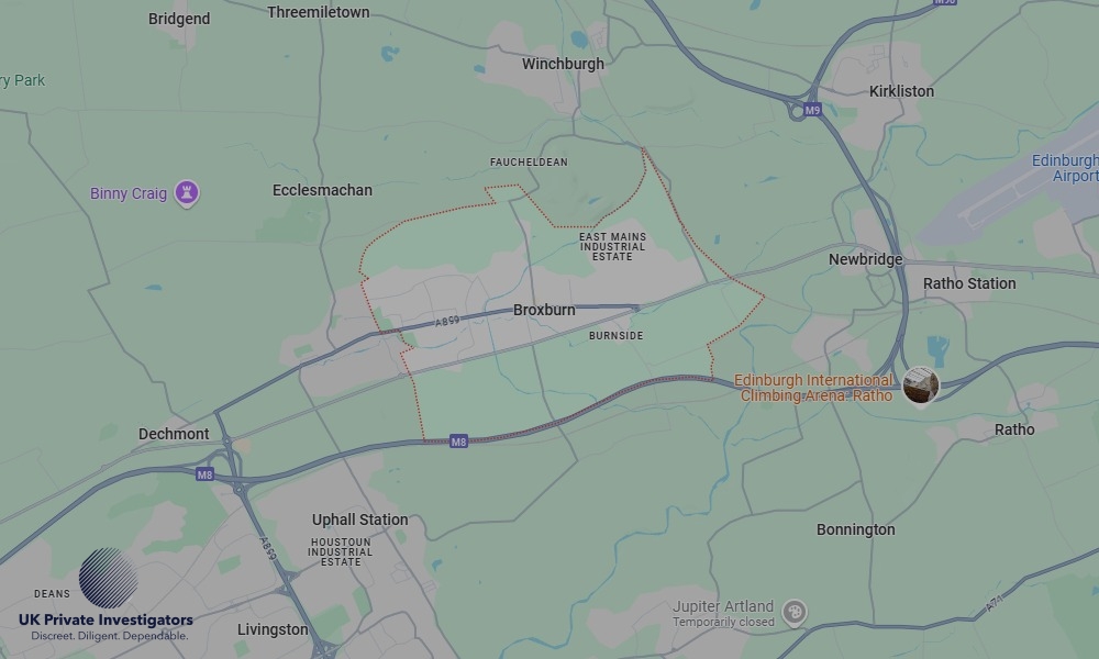 Areas in Broxburn where we serve legal documents 24/7