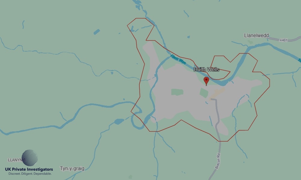 Areas in Builth Wells where we serve legal documents 24/7