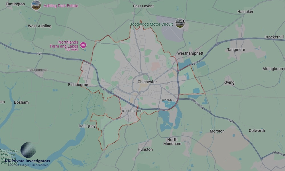 Areas in Chichester where we serve legal documents 24/7