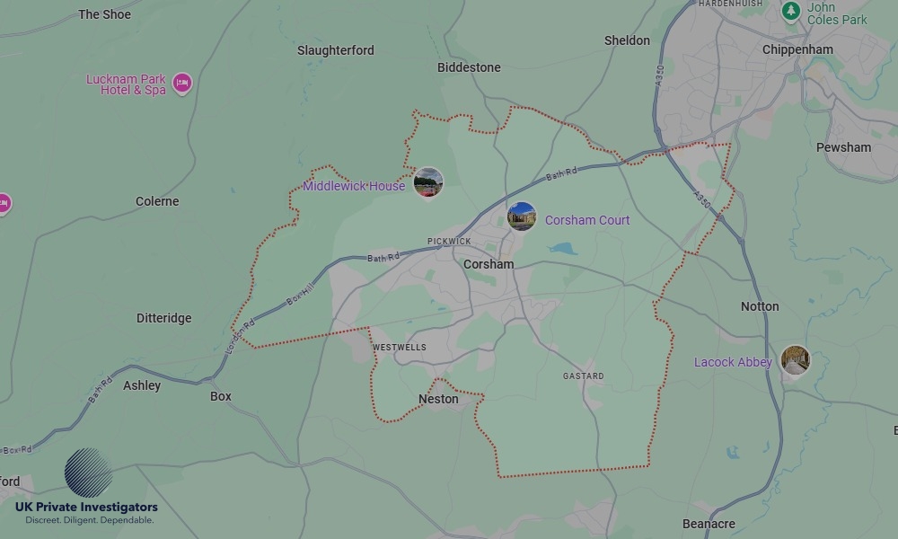 Areas in Corsham where we serve legal documents 24/7