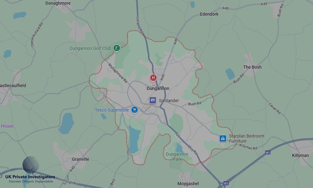 Areas in Dungannon where we serve legal documents 24/7