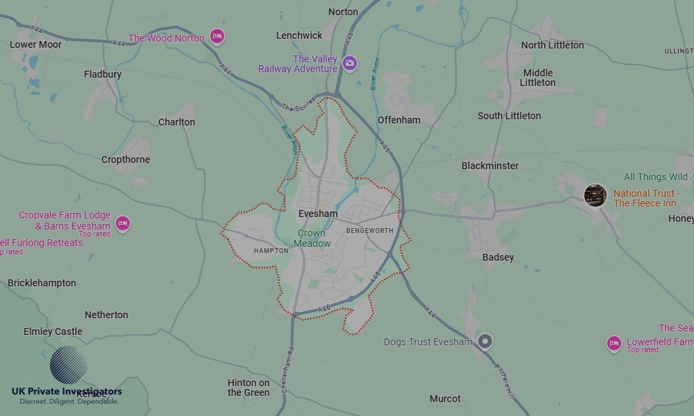 Areas in Evesham where we serve legal documents 24/7