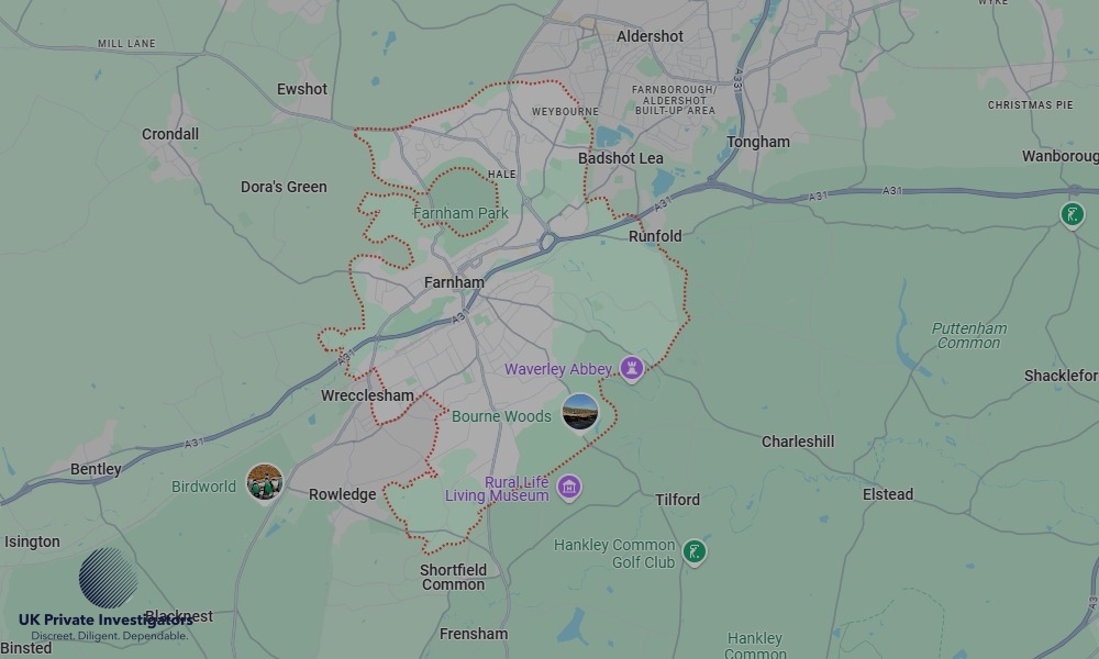 Areas in Farnham where we serve legal documents 24/7