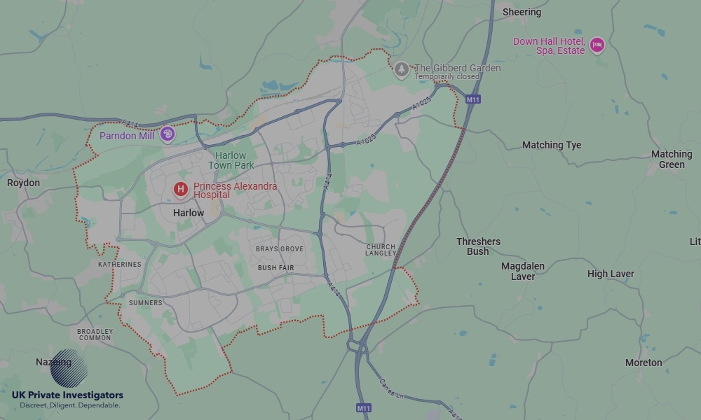 Areas in Harlow where we serve legal documents 24/7
