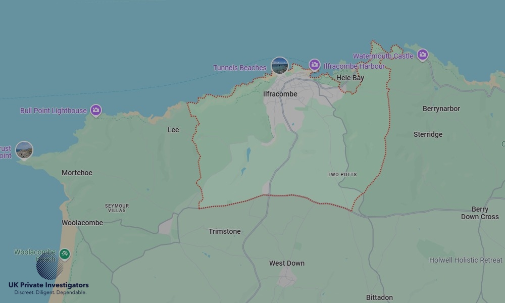 Areas in Ilfracombe where we serve legal documents 24/7