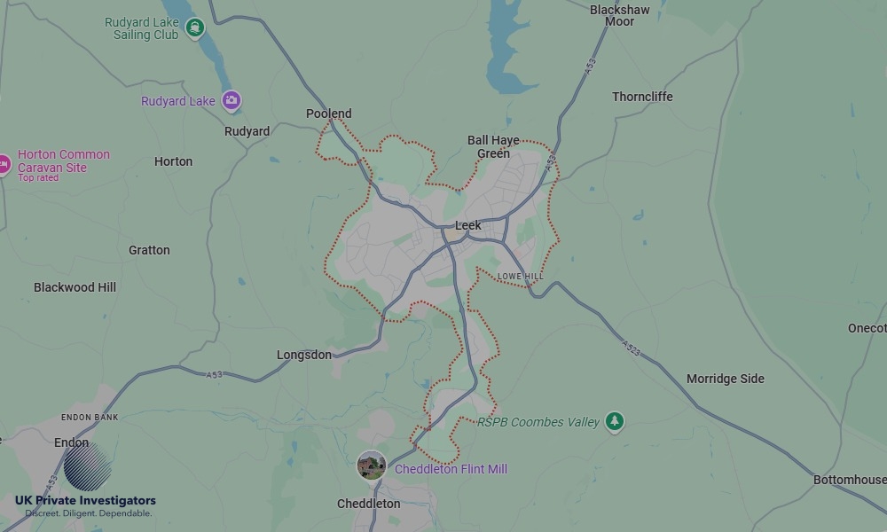 Areas in Leek where we serve legal documents 24/7
