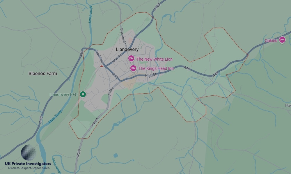 Areas in Llandovery where we serve legal documents 24/7