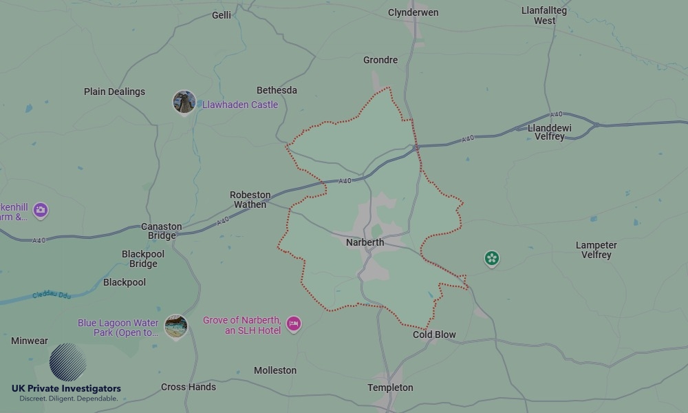 Areas in Narberth where we serve legal documents 24/7