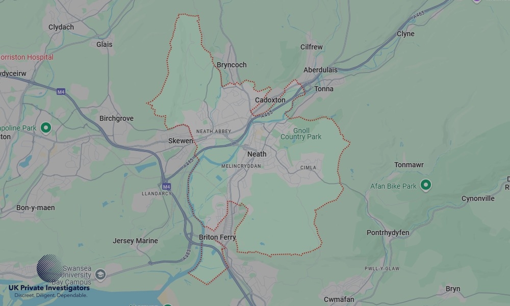 Areas in Neath where we serve legal documents 24/7