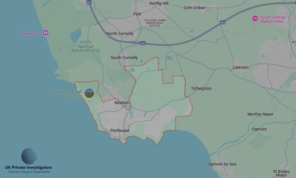 Areas in Porthcawl where we serve legal documents 24/7