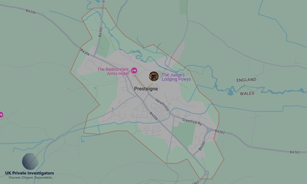 Areas in Presteigne where we serve legal documents 24/7
