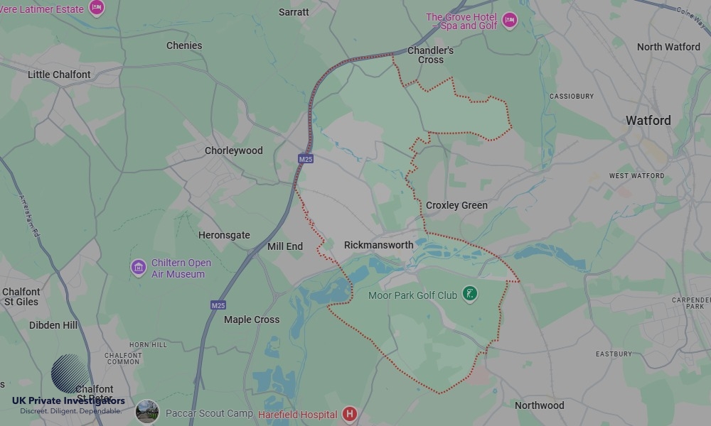 Areas in Rickmansworth where we serve legal documents 24/7