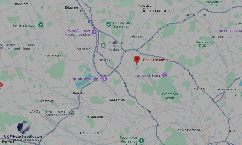 Areas in Temple Fortune where we serve legal documents 24/7