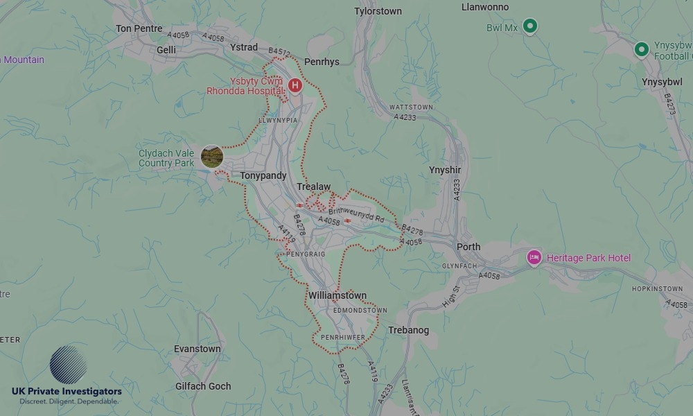 Areas in Tonypandy where we serve legal documents 24/7