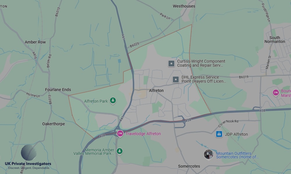 Areas of Alfreton our Tracing Agents operate