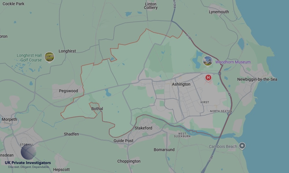 Areas of Ashington our Tracing Agents operate